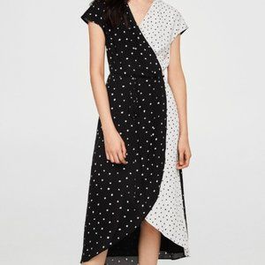 Mango Wrap Contrast Asymmetric Dress Size 4